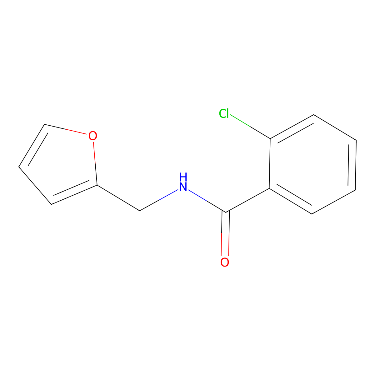 2-chloro-N-(furan-2-ylmethyl)benzamide molecular structure, CAS 300820-60-4