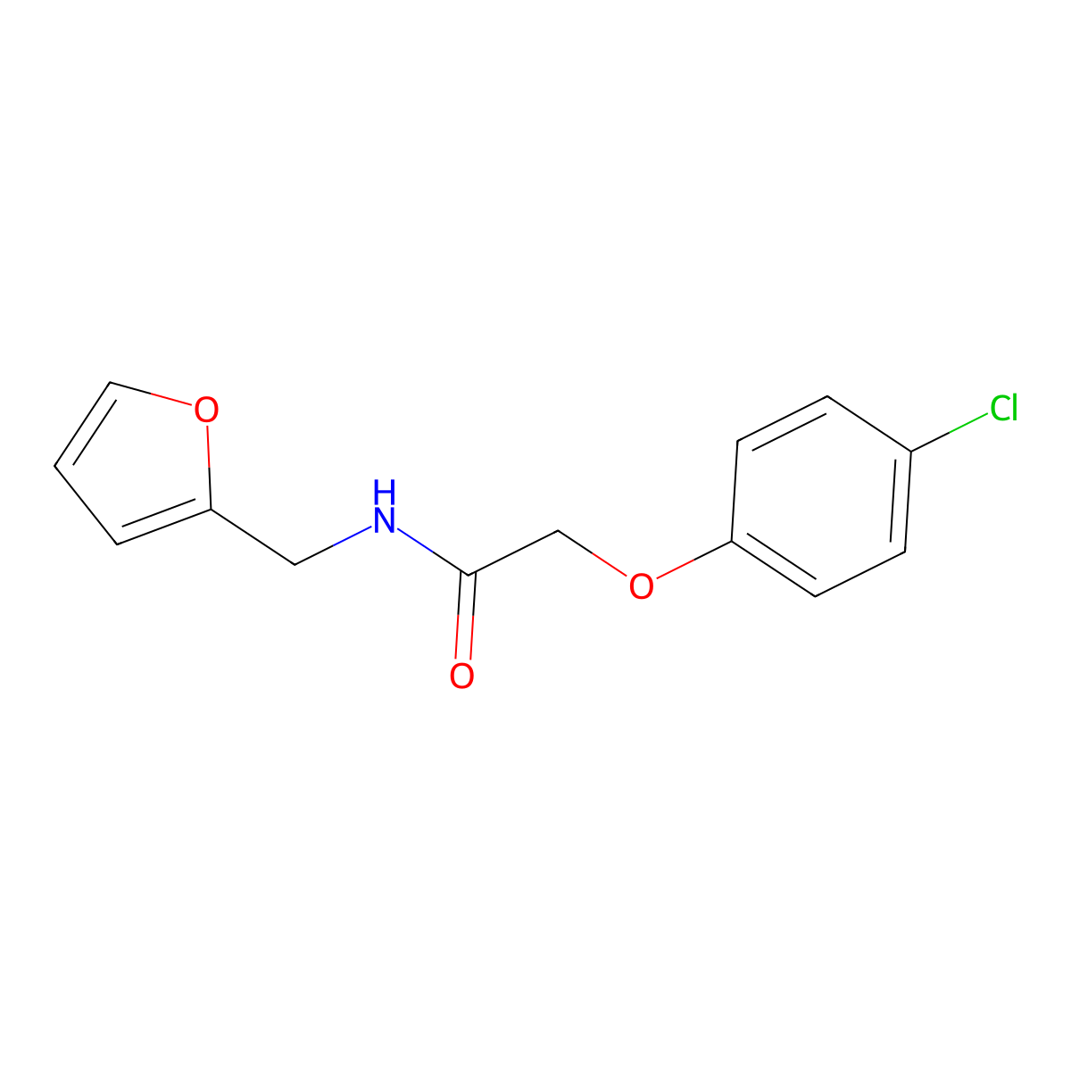 2-(4-Chlorophenoxy)-N-(2-furanylmethyl)acetamide molecular structure, CAS 300820-61-5