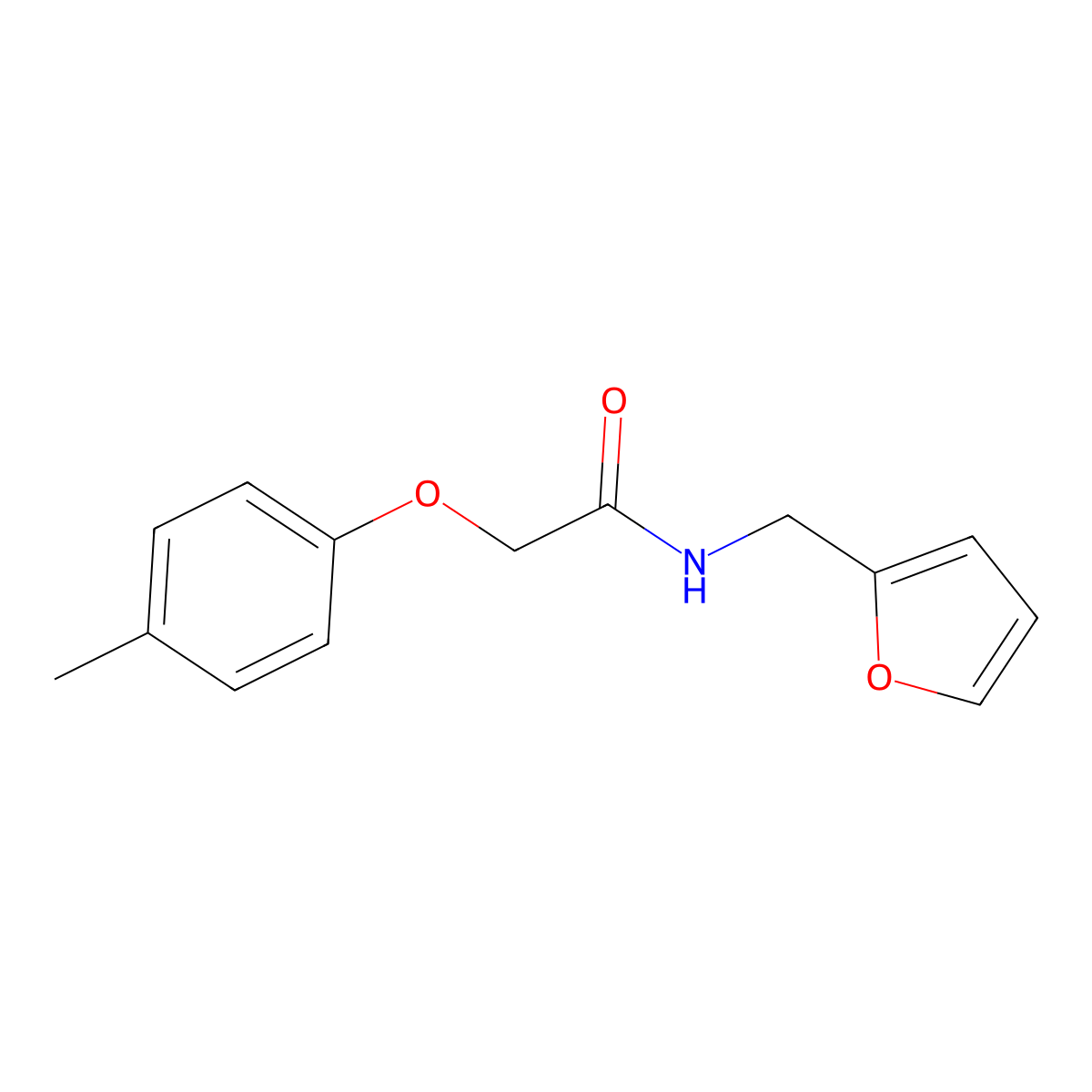 N-(furan-2-ylmethyl)-2-(4-methylphenoxy)acetamide molecular structure, CAS 300820-62-6