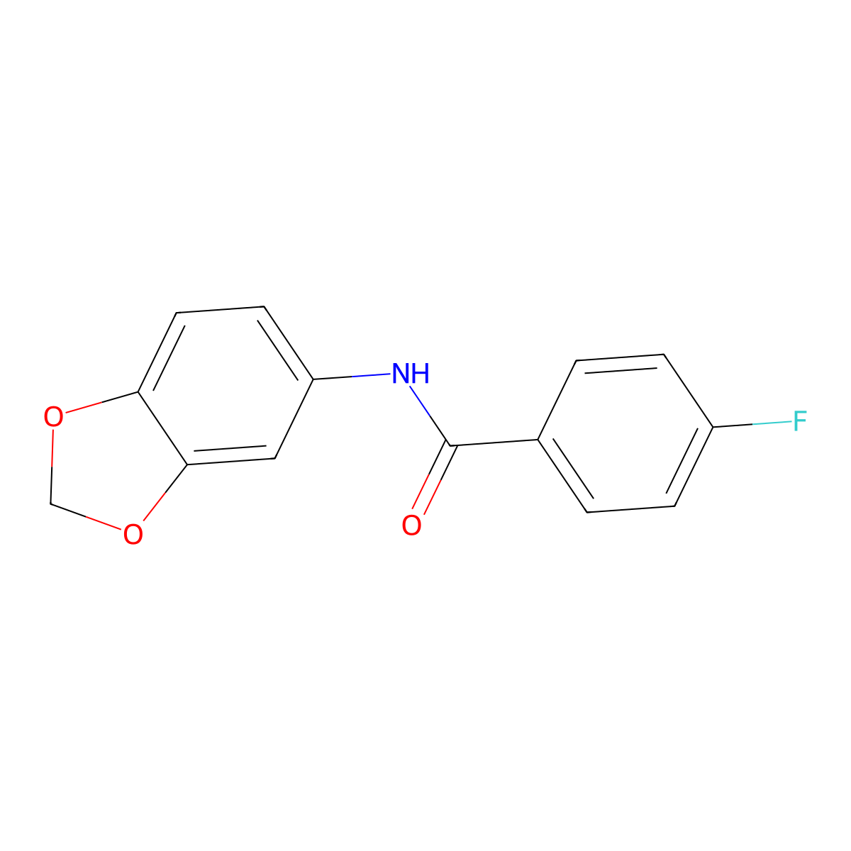 N-(1,3-benzodioxol-5-yl)-4-fluorobenzamide molecular structure, CAS 300820-68-2