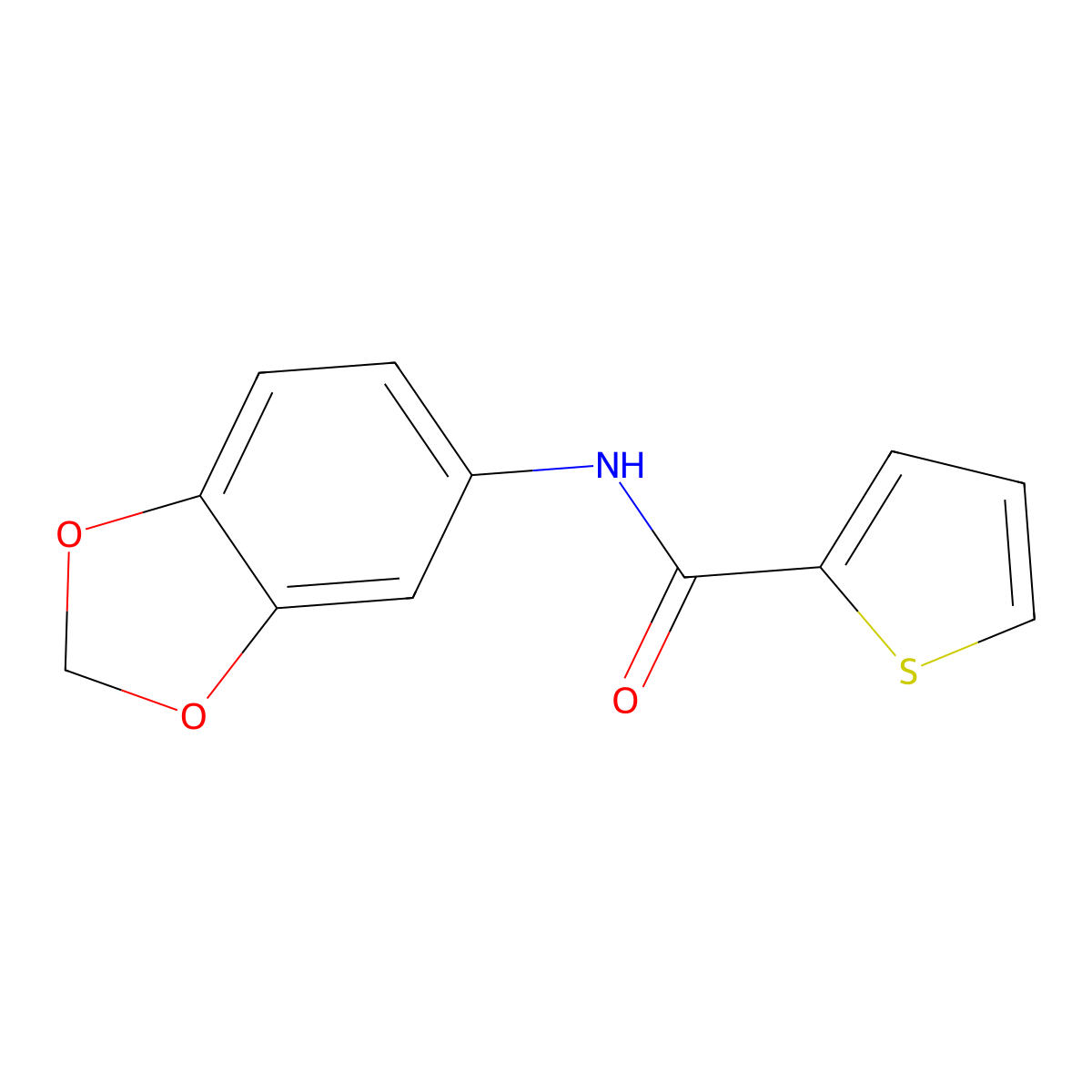 N-(Benzo[d][1,3]dioxol-5-yl)thiophene-2-carboxamide molecular structure, CAS 300820-69-3