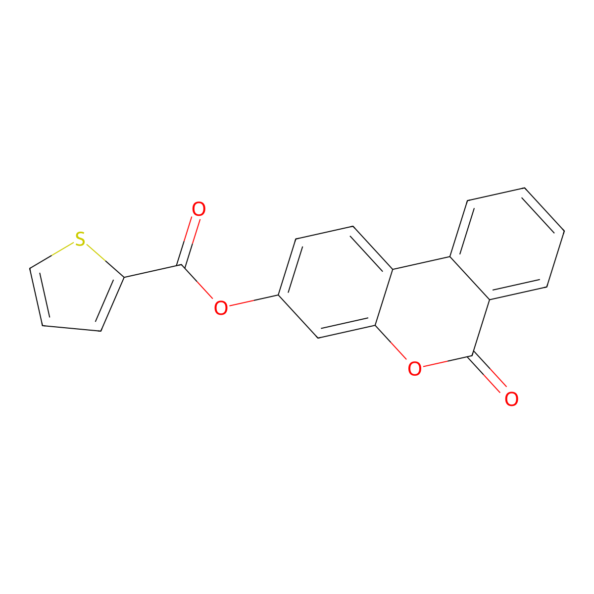 6-Oxobenzo[c]chromen-3-yl thiophene-2-carboxylate molecular structure, CAS 300820-73-9