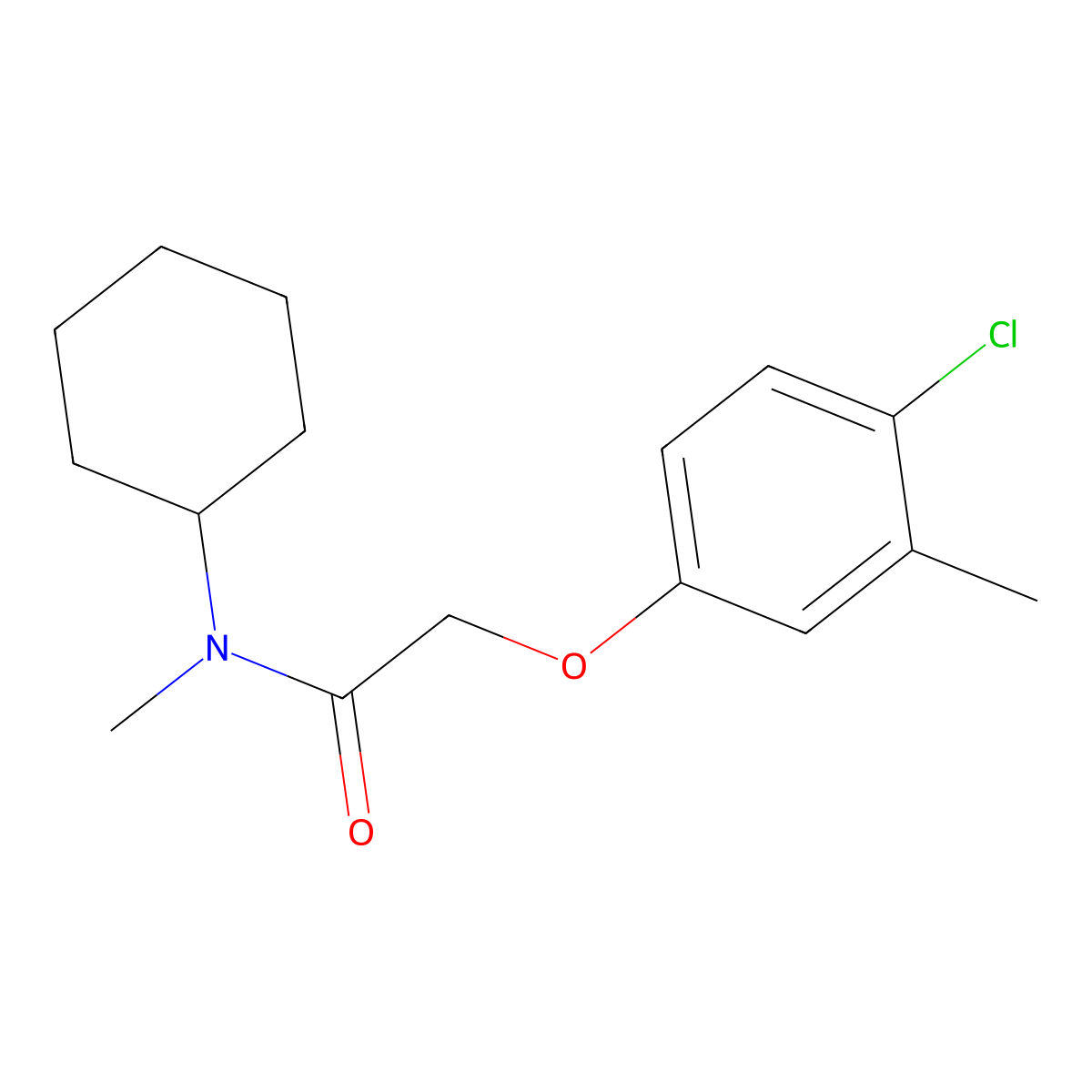 2-(4-chloro-3-methylphenoxy)-N-cyclohexyl-N-methylacetamide molecular structure, CAS 300820-85-3