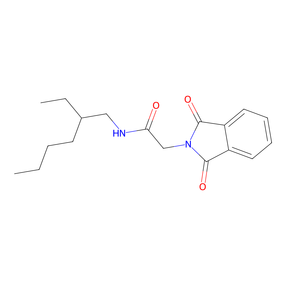 2-(1,3-dioxo-1,3-dihydro-2H-isoindol-2-yl)-N-(2-ethylhexyl)acetamide molecular structure, CAS 300820-90-0