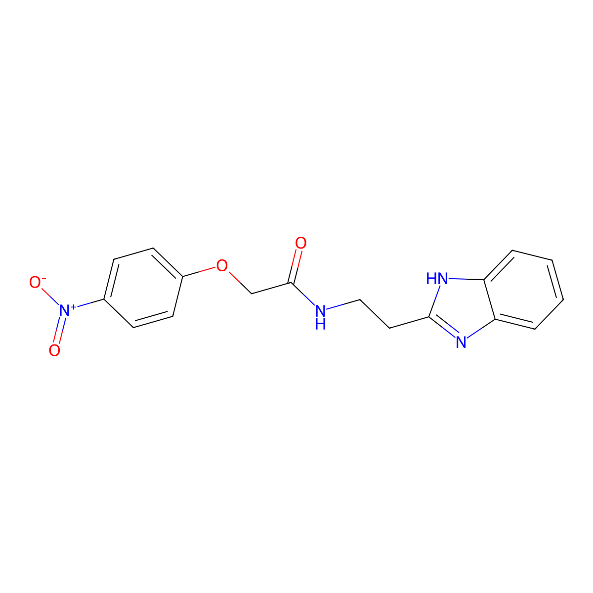 N-[2-(1H-benzimidazol-2-yl)ethyl]-2-(4-nitrophenoxy)acetamide molecular structure, CAS 300820-97-7