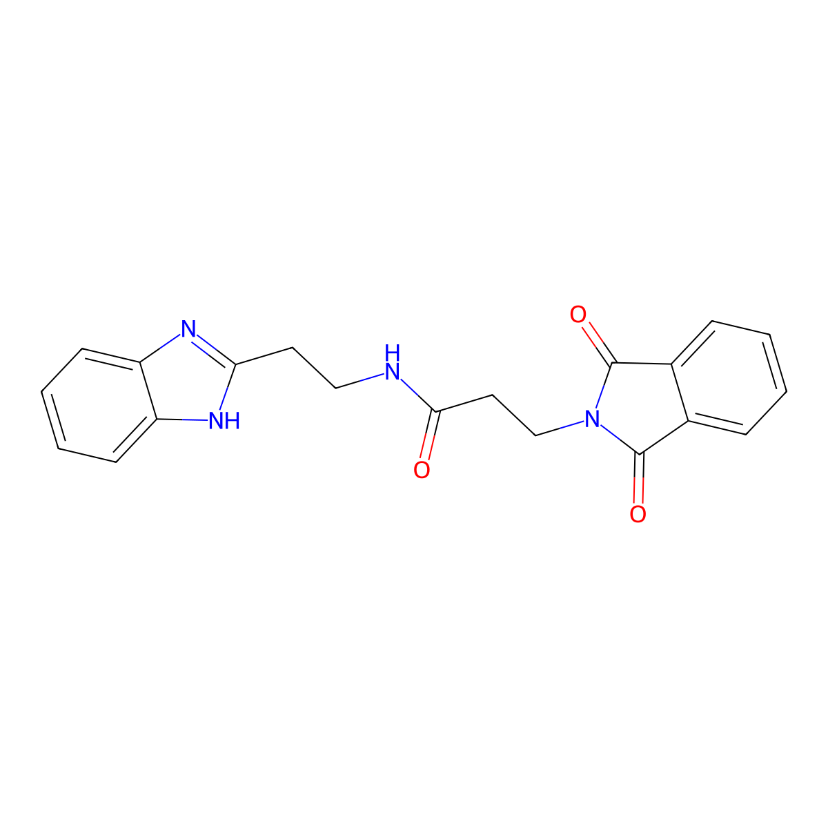 N-[2-(1H-benzimidazol-2-yl)ethyl]-3-(1,3-dioxo-1,3-dihydro-2H-isoindol-2-yl)propanamide molecular structure, CAS 300820-99-9