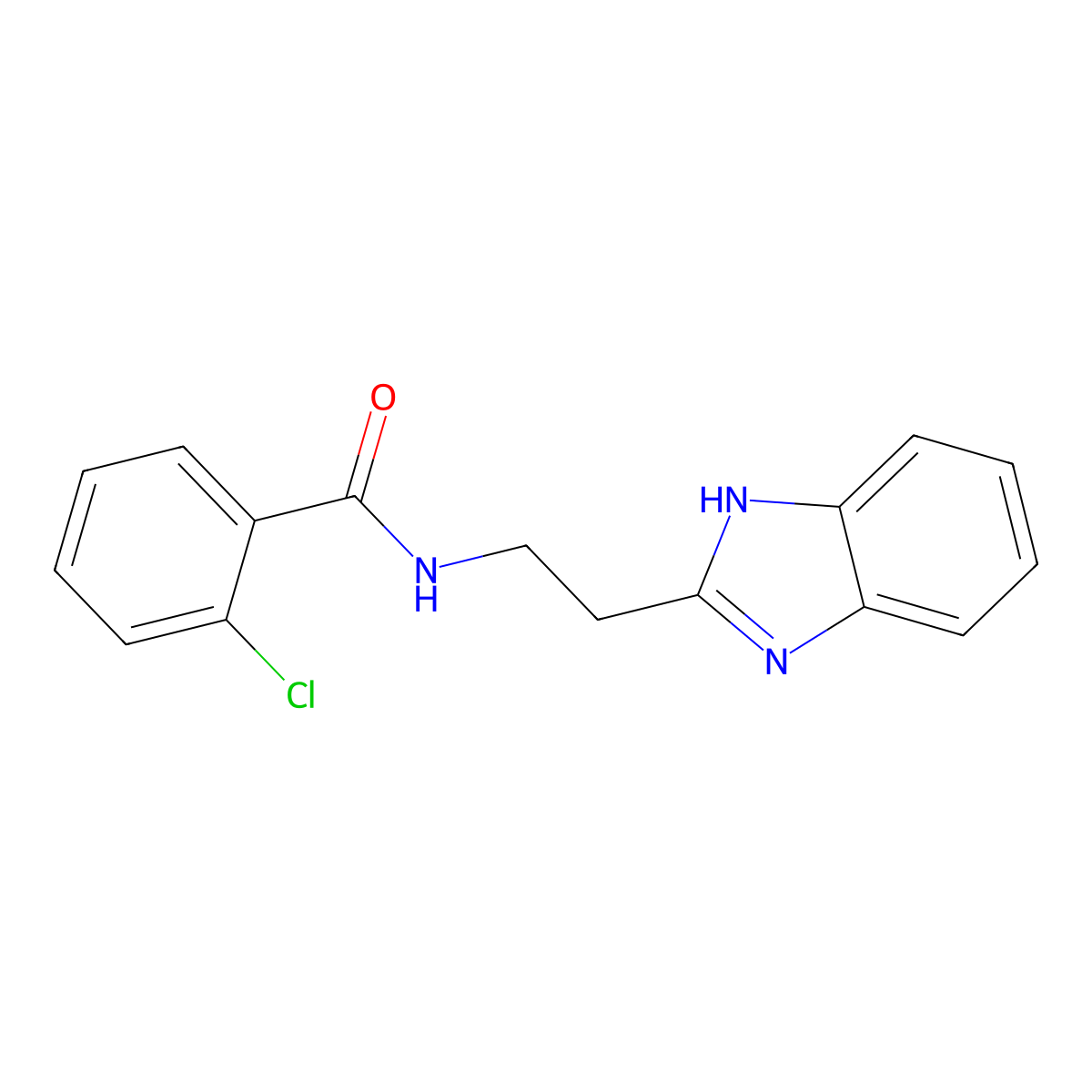 N-[2-(1H-benzimidazol-2-yl)ethyl]-2-chlorobenzamide molecular structure, CAS 300821-01-6