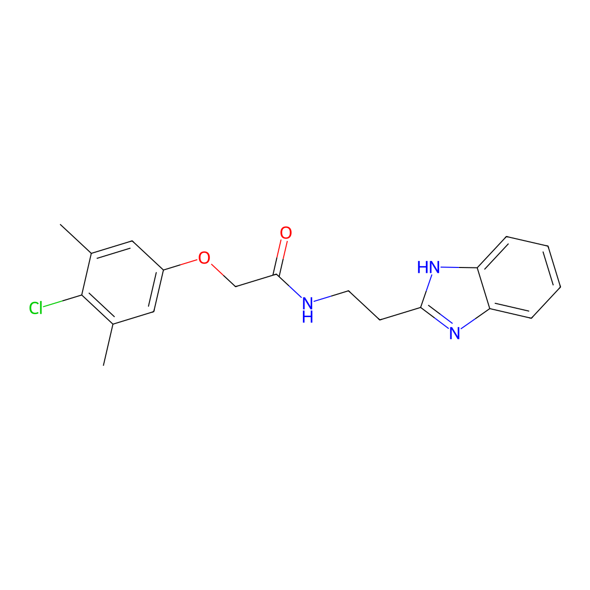 N-[2-(1H-benzimidazol-2-yl)ethyl]-2-(4-chloro-3,5-dimethylphenoxy)acetamide molecular structure, CAS 300821-04-9