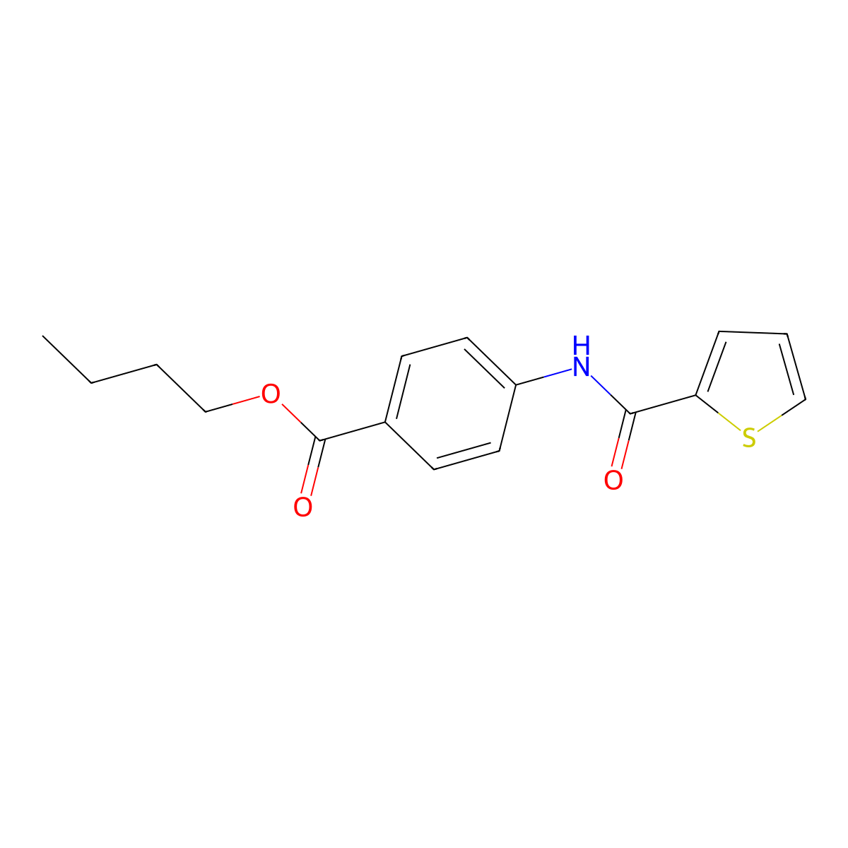 Butyl 4-[(2-thienylcarbonyl)amino]benzoate molecular structure, CAS 300821-22-1