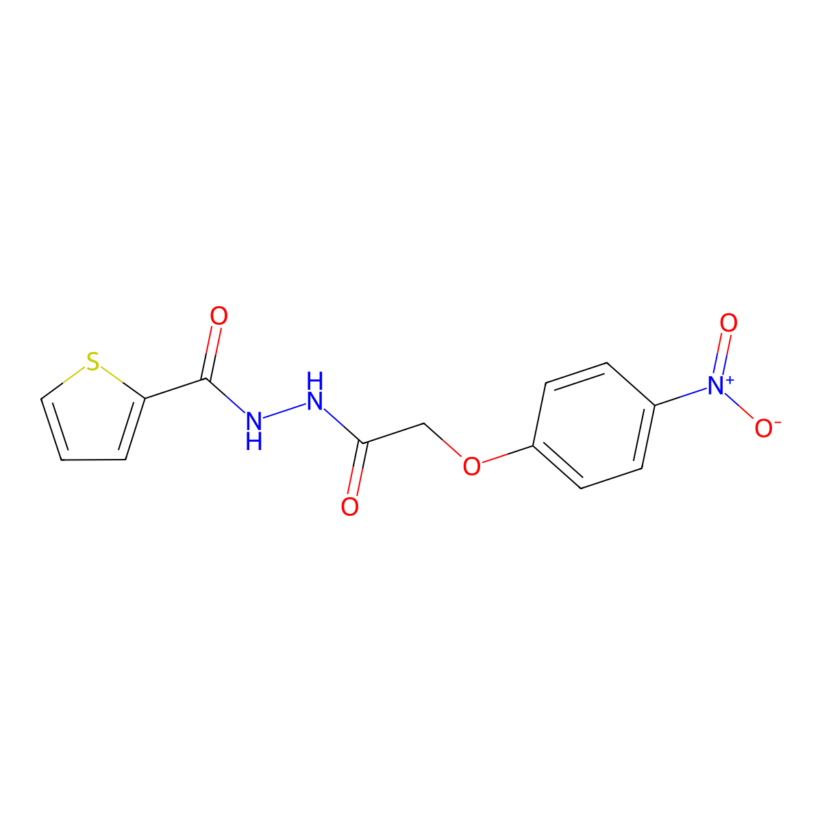 N'-(2-{4-nitrophenoxy}acetyl)-2-thiophenecarbohydrazide molecular structure, CAS 300821-68-5