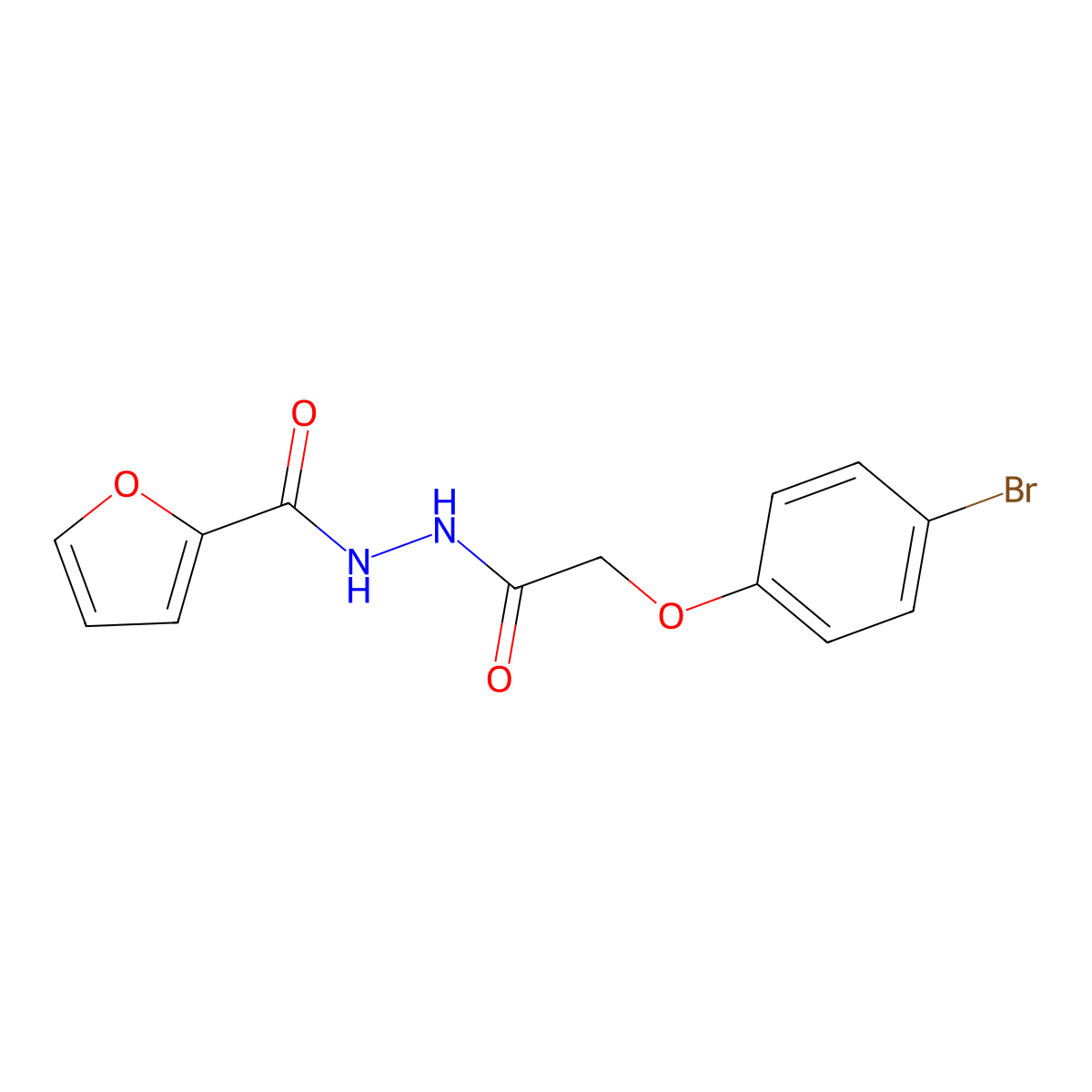 Furan-2-carboxylic acid N'-[2-(4-bromo-phenoxy)-acetyl]-hydrazide molecular structure, CAS 300821-69-6