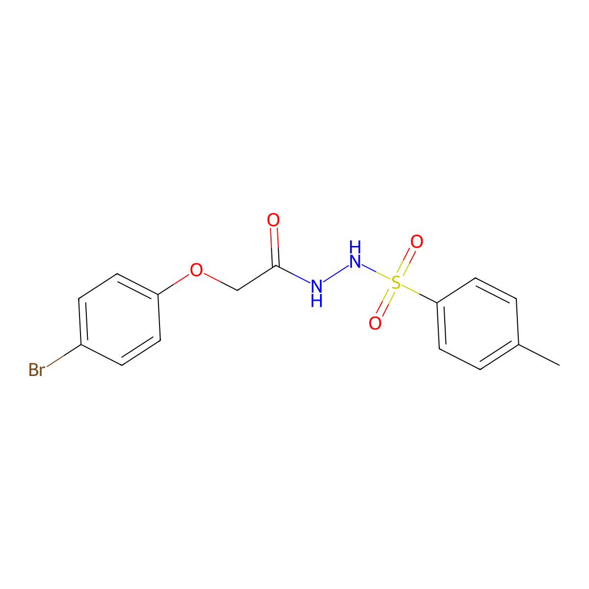 N'-(2-(4-bromophenoxy)acetyl)-4-methylbenzenesulfonohydrazide molecular structure, CAS 300821-81-2