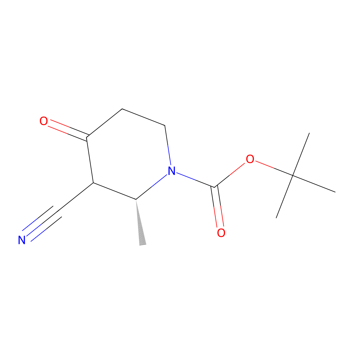 tert-Butyl (2R)-3-cyano-2-methyl-4-oxopiperidine-1-carboxylate molecular structure, CAS 3008218-44-5