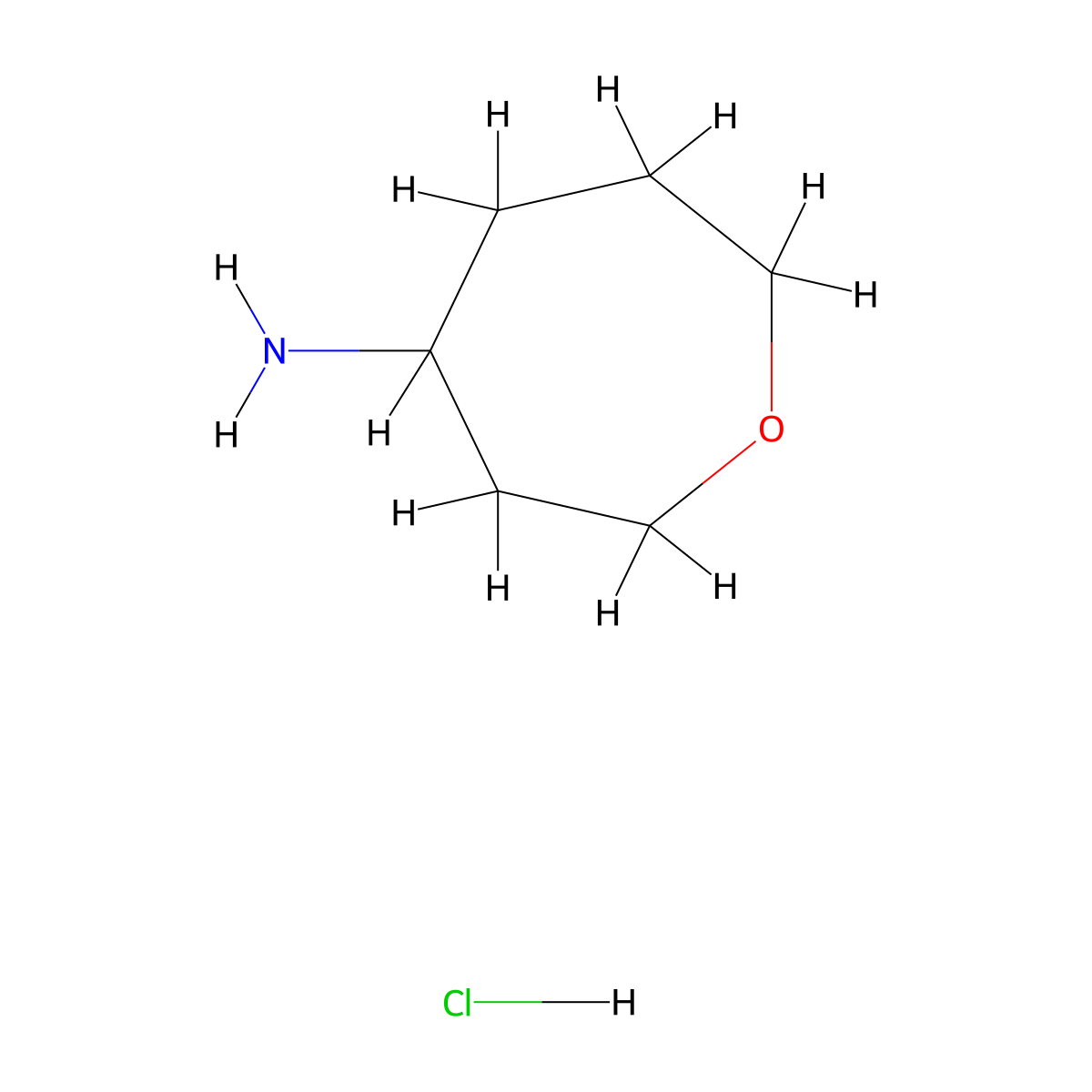 Oxepan-4-amine hydrochloride molecular structure, CAS 3008229-62-4
