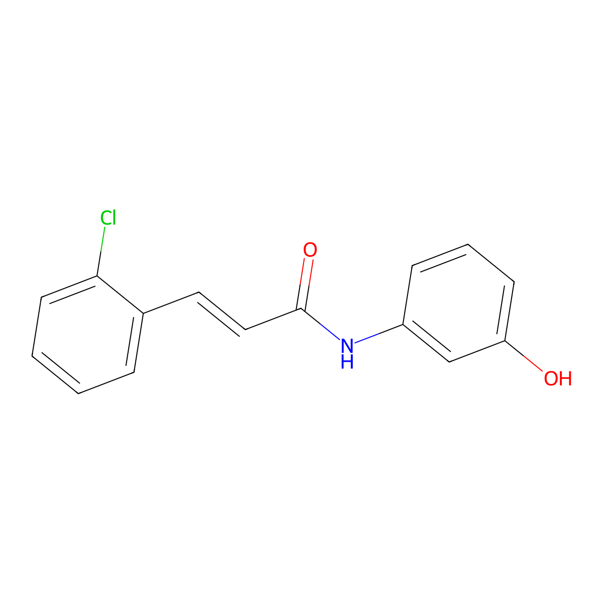 (2E)-3-(2-Chlorophenyl)-N-(3-hydroxyphenyl)acrylamide molecular structure, CAS 300825-48-3