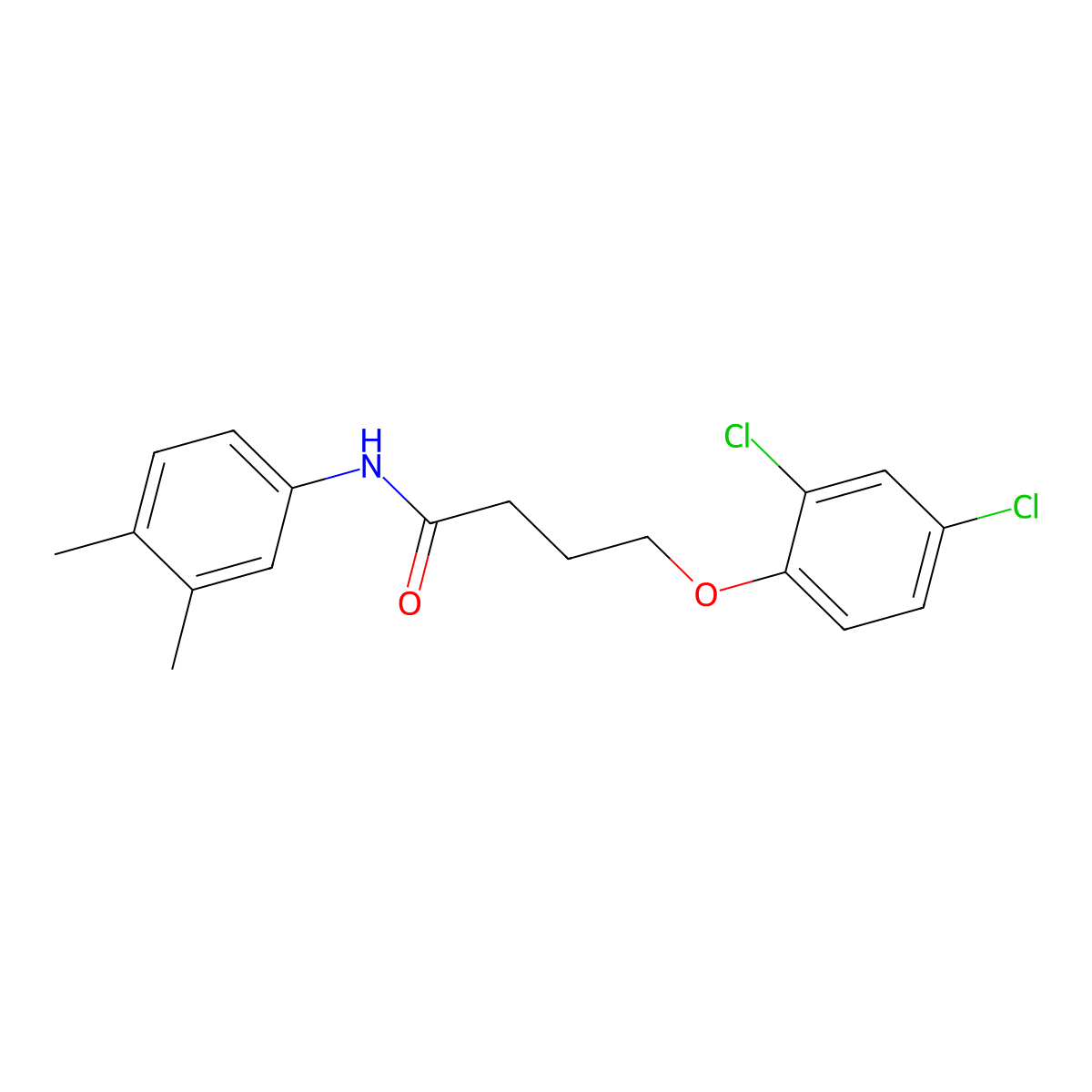 4-(2,4-dichlorophenoxy)-N-(3,4-dimethylphenyl)butanamide molecular structure, CAS 300825-83-6
