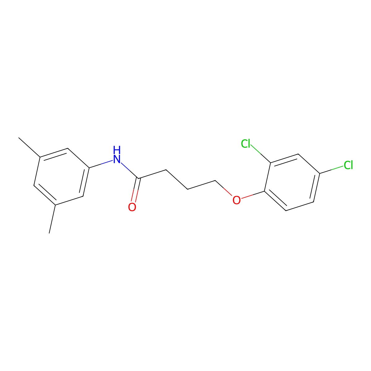 4-(2,4-dichlorophenoxy)-N-(3,5-dimethylphenyl)butanamide molecular structure, CAS 300825-84-7