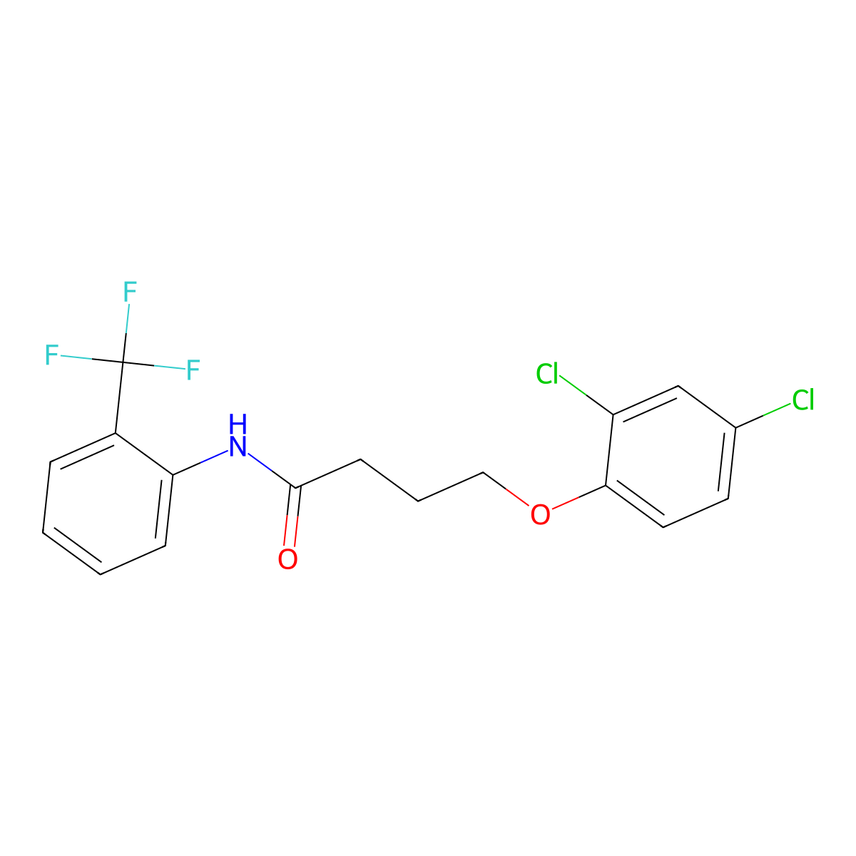 4-(2,4-dichlorophenoxy)-N-[2-(trifluoromethyl)phenyl]butanamide molecular structure, CAS 300825-89-2