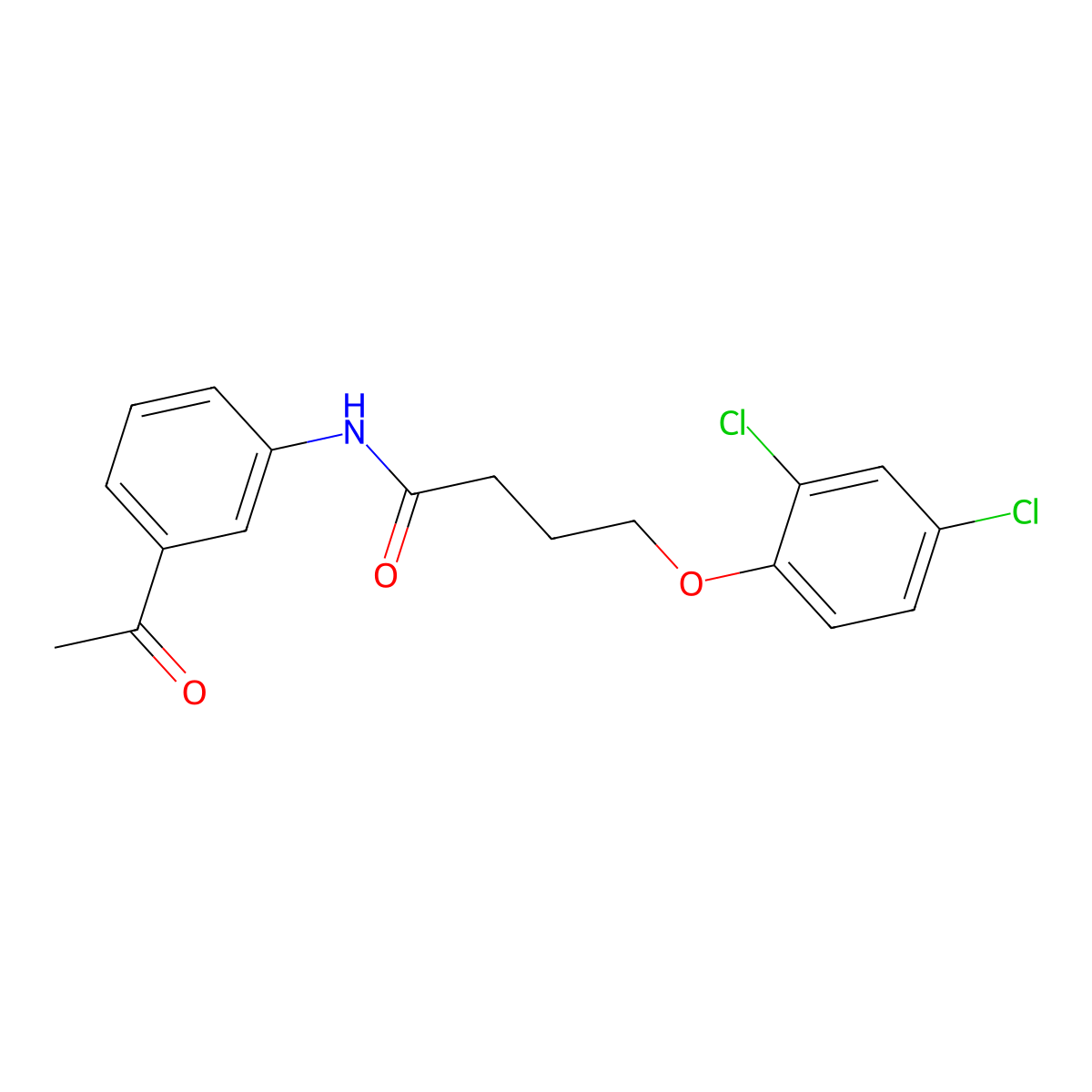 N-(3-acetylphenyl)-4-(2,4-dichlorophenoxy)butanamide molecular structure, CAS 300825-91-6