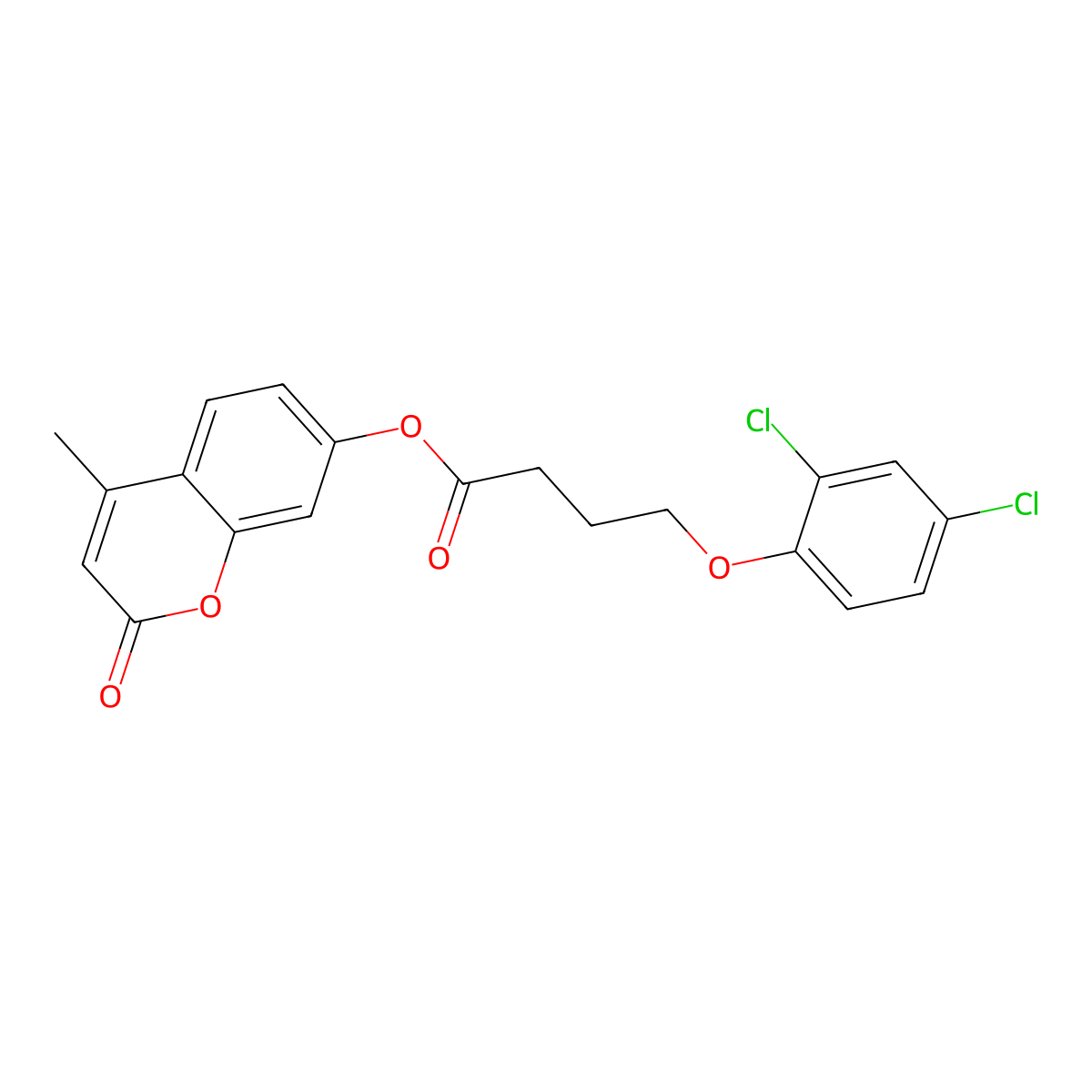 4-methyl-2-oxo-2H-chromen-7-yl 4-(2,4-dichlorophenoxy)butanoate molecular structure, CAS 300825-93-8