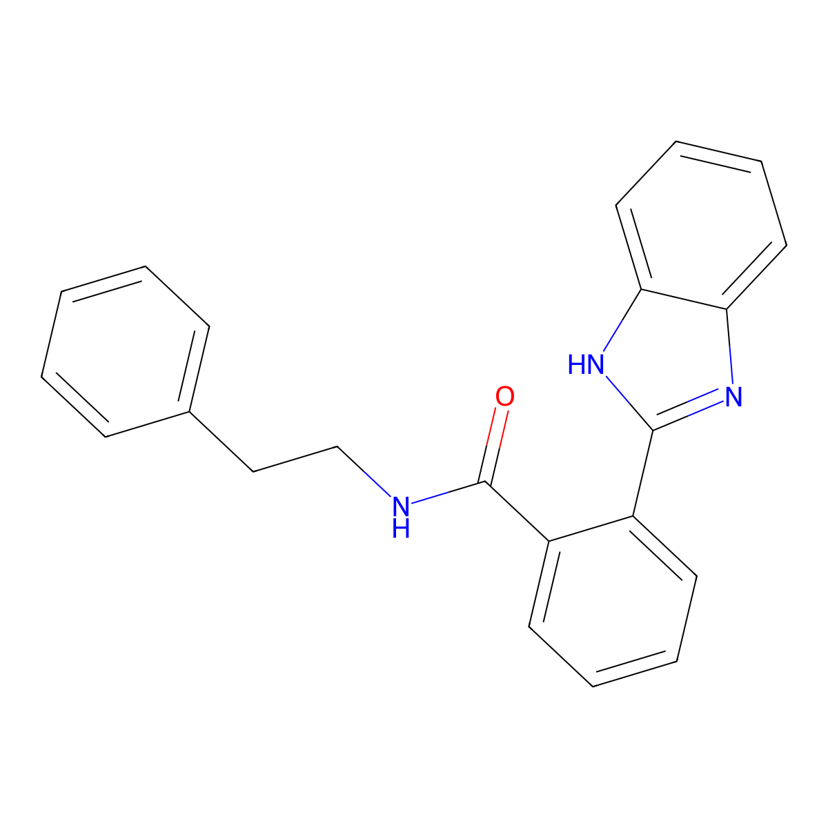 2-(1H-benzimidazol-2-yl)-N-(2-phenylethyl)benzamide molecular structure, CAS 300826-54-4