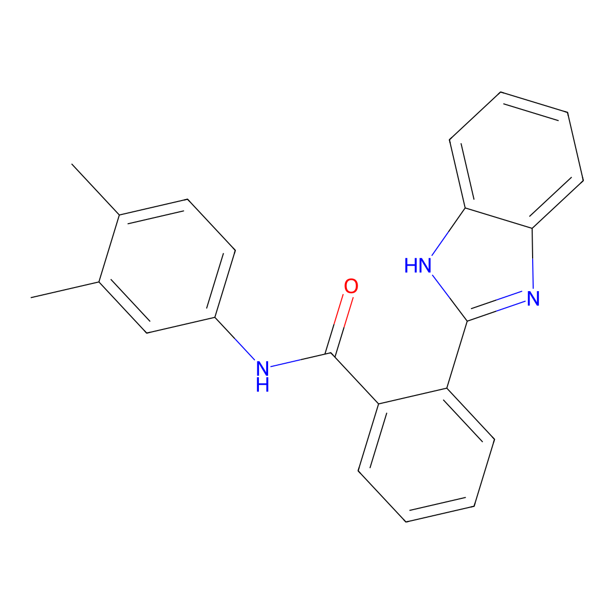 2-(1H-benzimidazol-2-yl)-N-(3,4-dimethylphenyl)benzamide molecular structure, CAS 300826-56-6