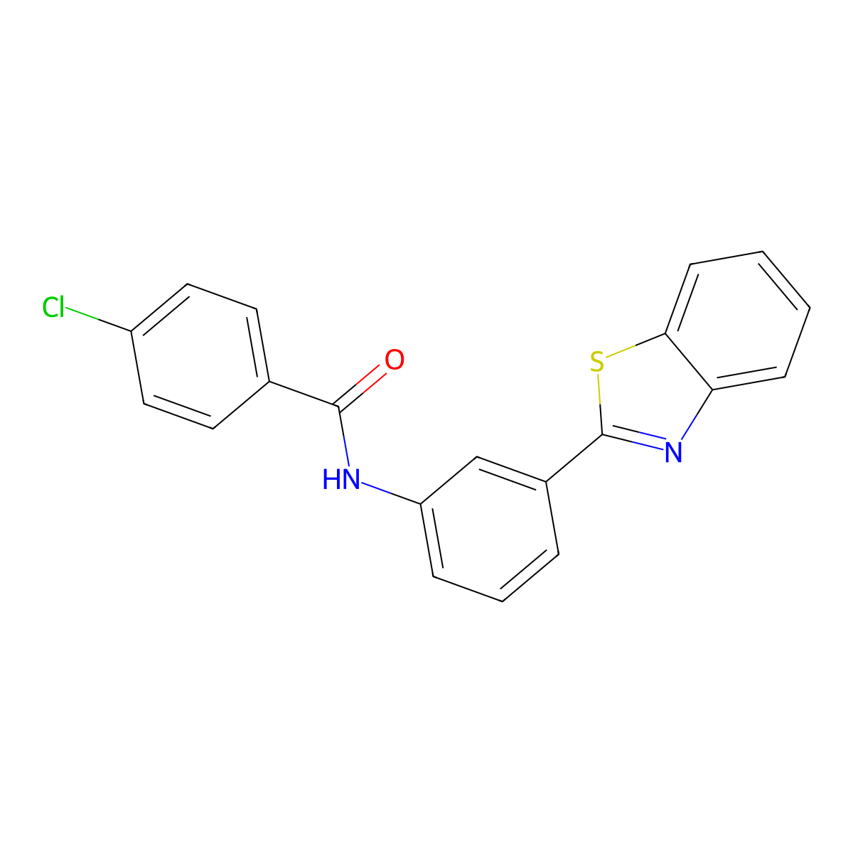 N-[3-(1,3-benzothiazol-2-yl)phenyl]-4-chlorobenzamide molecular structure, CAS 300826-61-3