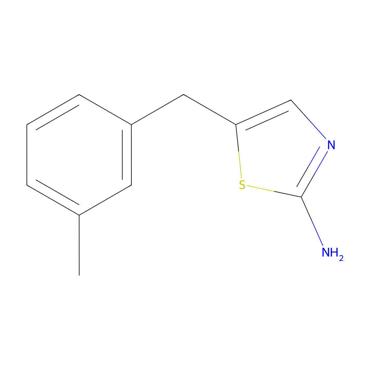 5-((3-Methylphenyl)methyl)-1,3-thiazol-2-amine molecular structure, CAS 300827-54-7