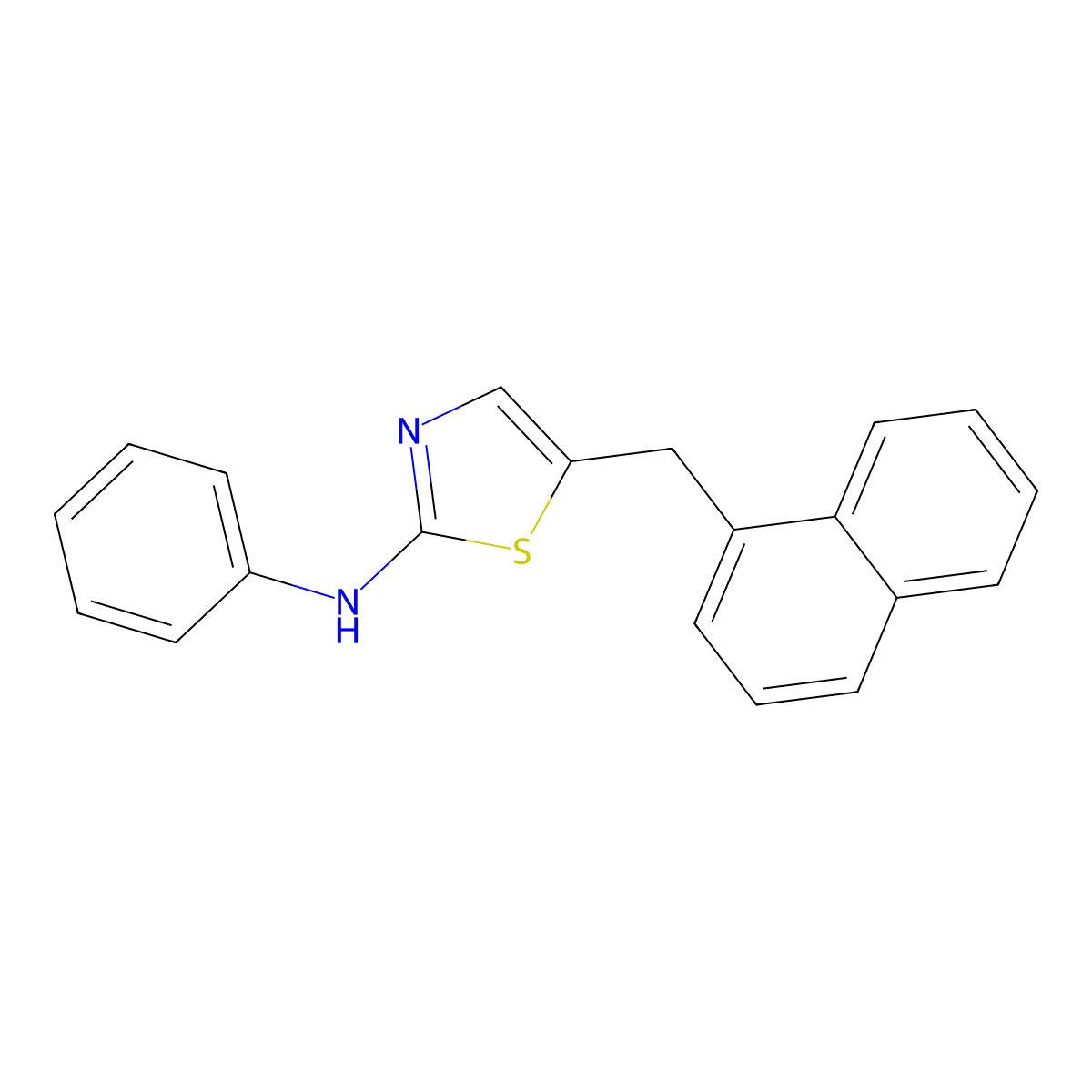 5-(naphthalen-1-ylmethyl)-N-phenyl-1,3-thiazol-2-amine molecular structure, CAS 300827-55-8