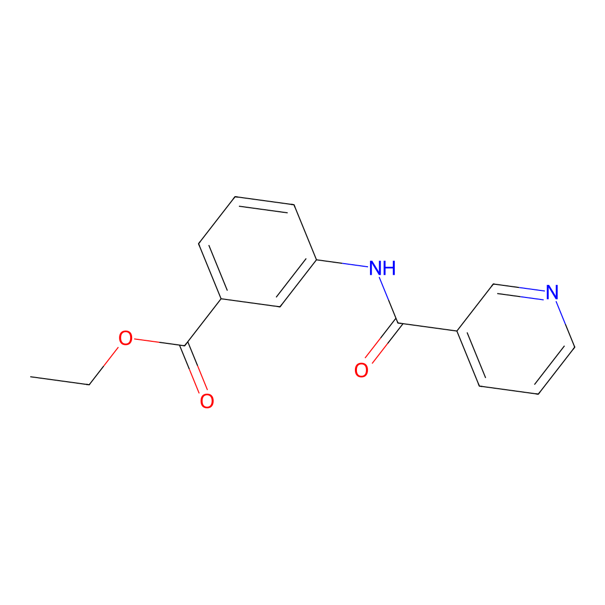 Ethyl 3-(pyridine-3-carbonylamino)benzoate molecular structure, CAS 300827-79-6