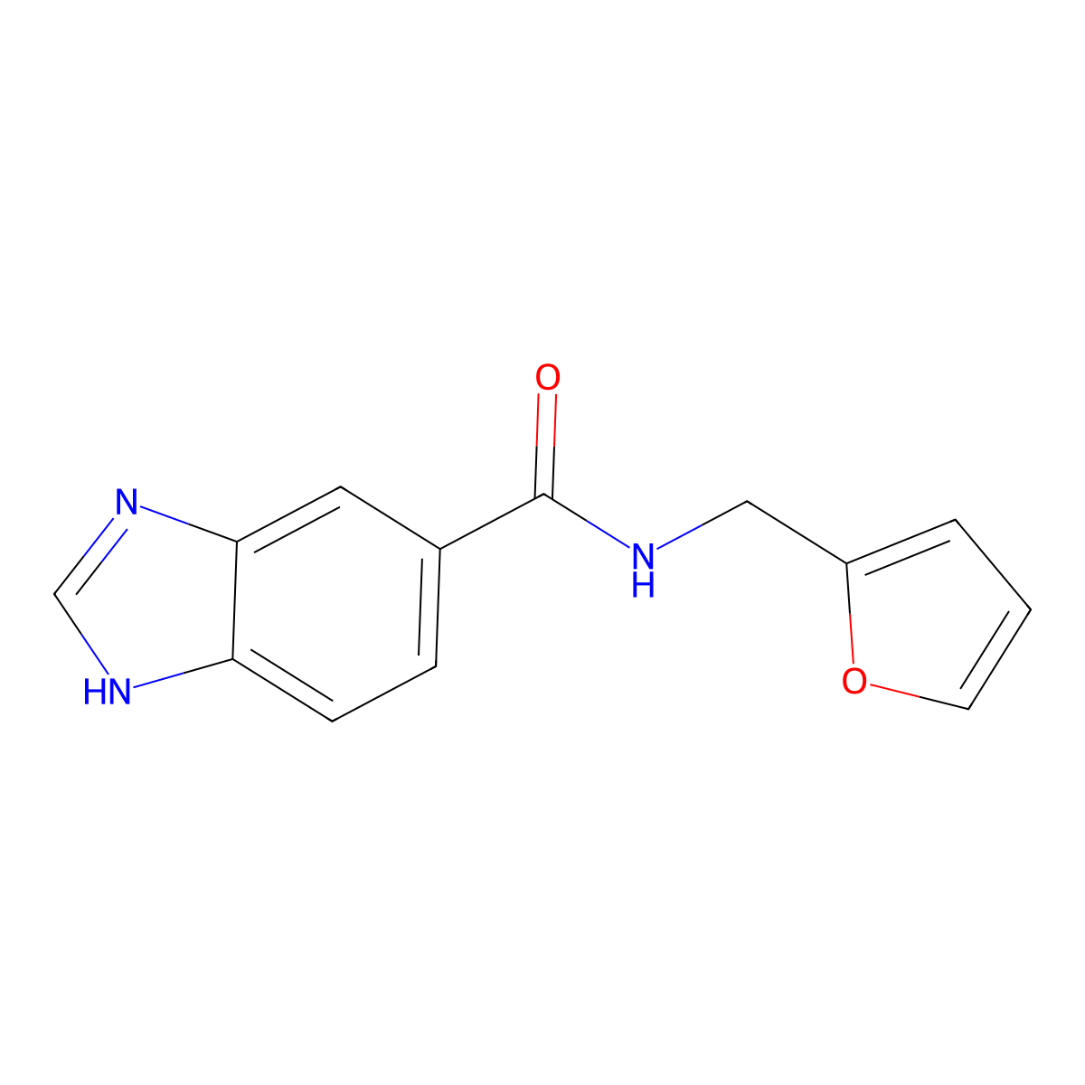 N-(furan-2-ylmethyl)-1H-benzimidazole-5-carboxamide molecular structure, CAS 300829-16-7