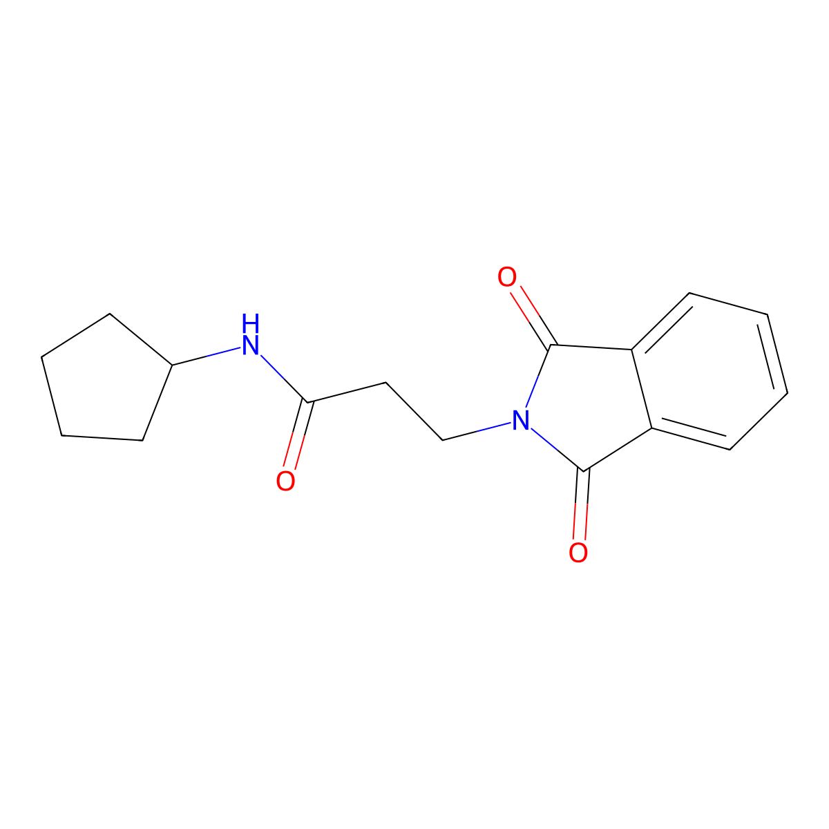 N-Cyclopentyl-3-(1,3-dioxo-1,3-dihydro-isoindol-2-yl)-propionamide molecular structure, CAS 300829-19-0