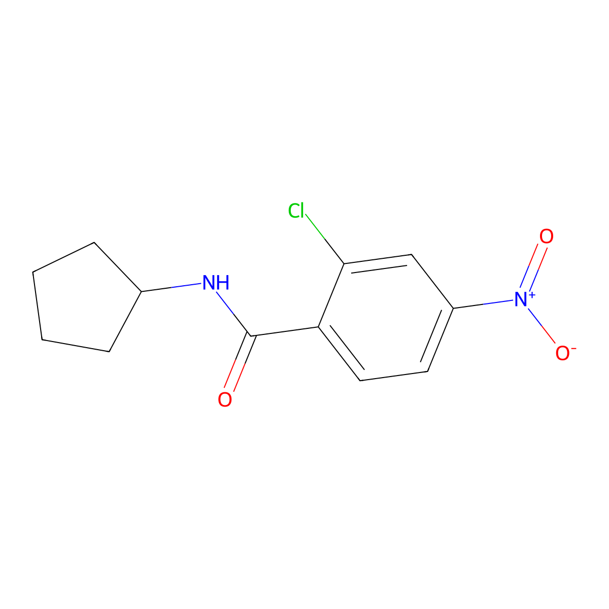 2-chloro-N-cyclopentyl-4-nitrobenzamide molecular structure, CAS 300829-22-5