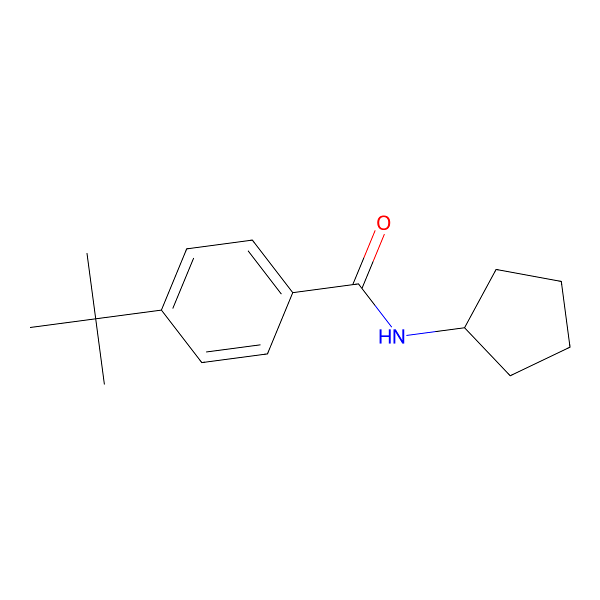 4-tert-butyl-N-cyclopentylbenzamide molecular structure, CAS 300829-23-6