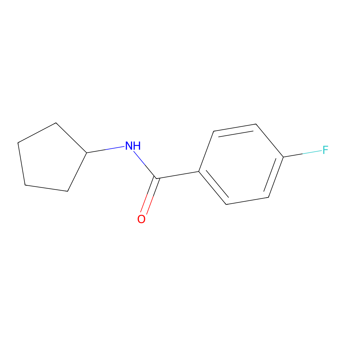 N-cyclopentyl-4-fluorobenzamide molecular structure, CAS 300829-28-1