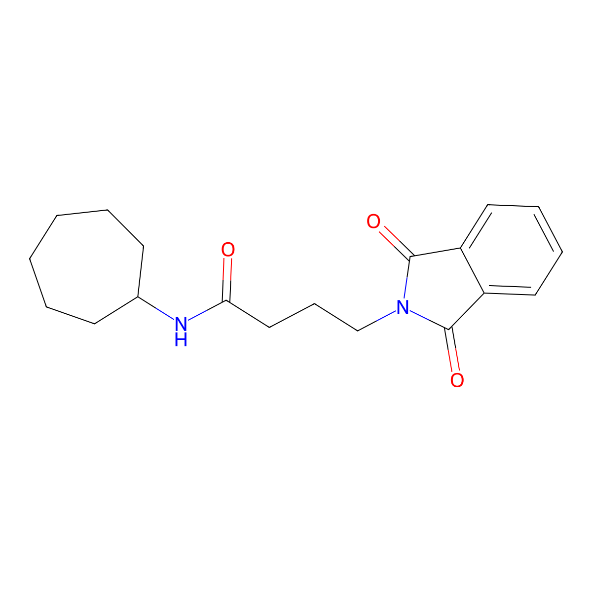 N-cycloheptyl-4-(1,3-dioxoisoindol-2-yl)butanamide molecular structure, CAS 300829-31-6
