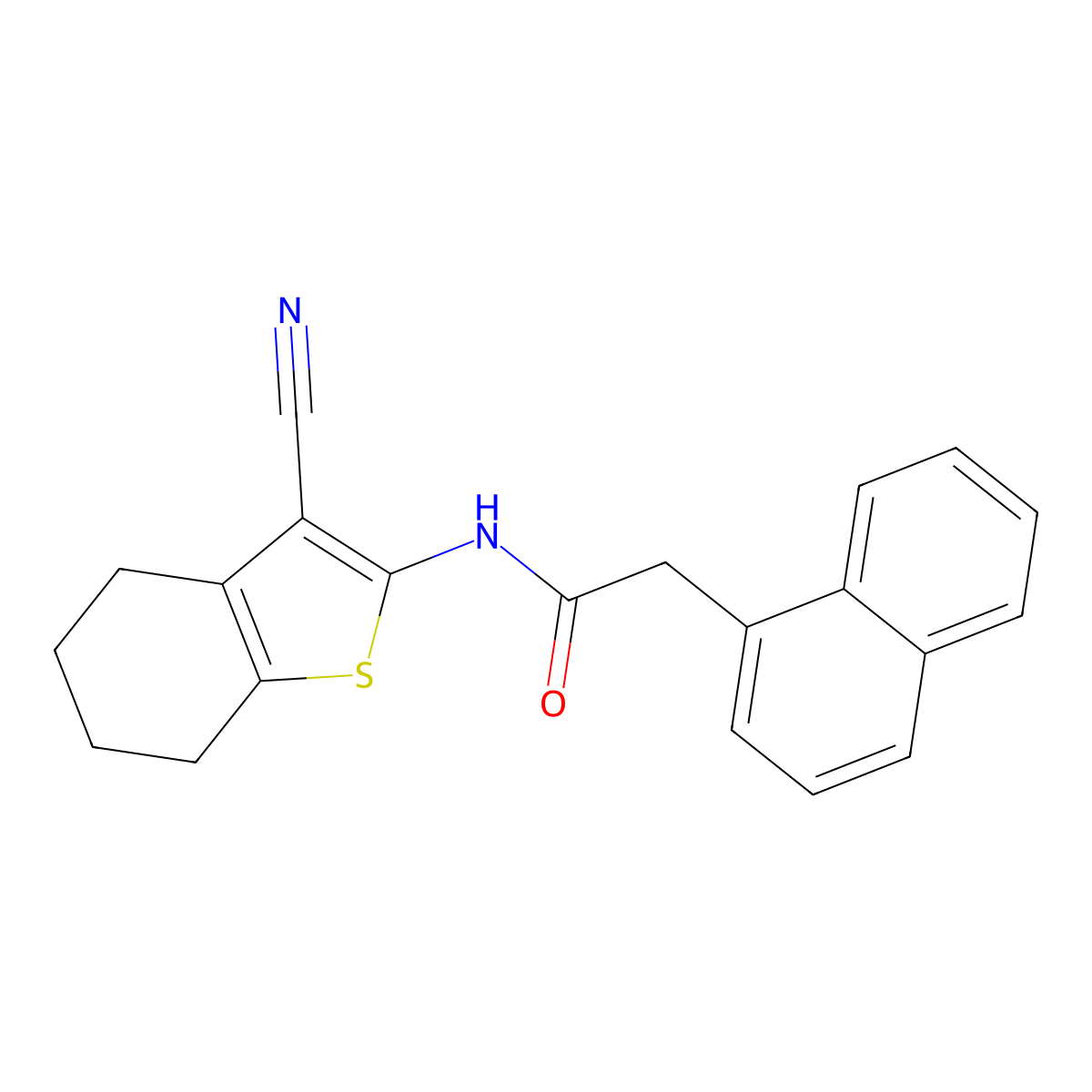 N-(3-cyano-4,5,6,7-tetrahydro-1-benzothien-2-yl)-2-(1-naphthyl)acetamide molecular structure, CAS 300829-50-9