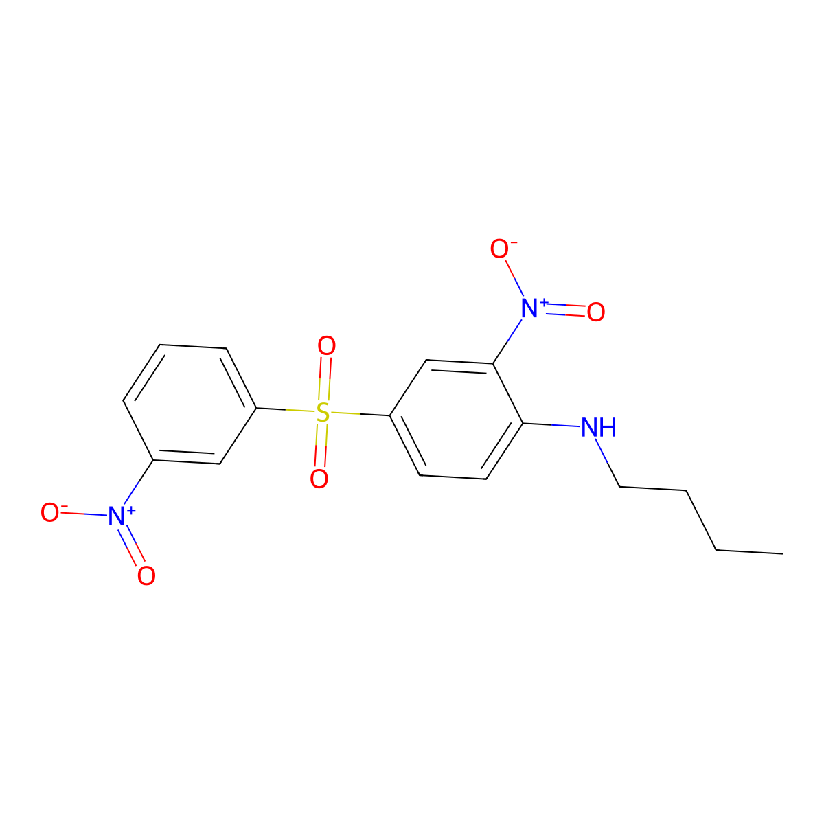 N-butyl-2-nitro-4-[(3-nitrophenyl)sulfonyl]aniline molecular structure, CAS 300829-55-4