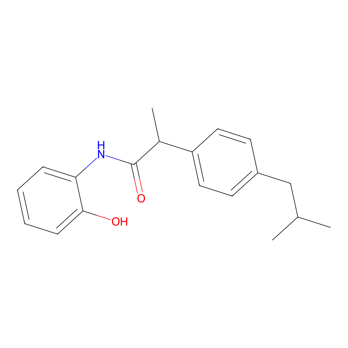N-(2-hydroxyphenyl)-2-[4-(2-methylpropyl)phenyl]propanamide molecular structure, CAS 300830-00-6