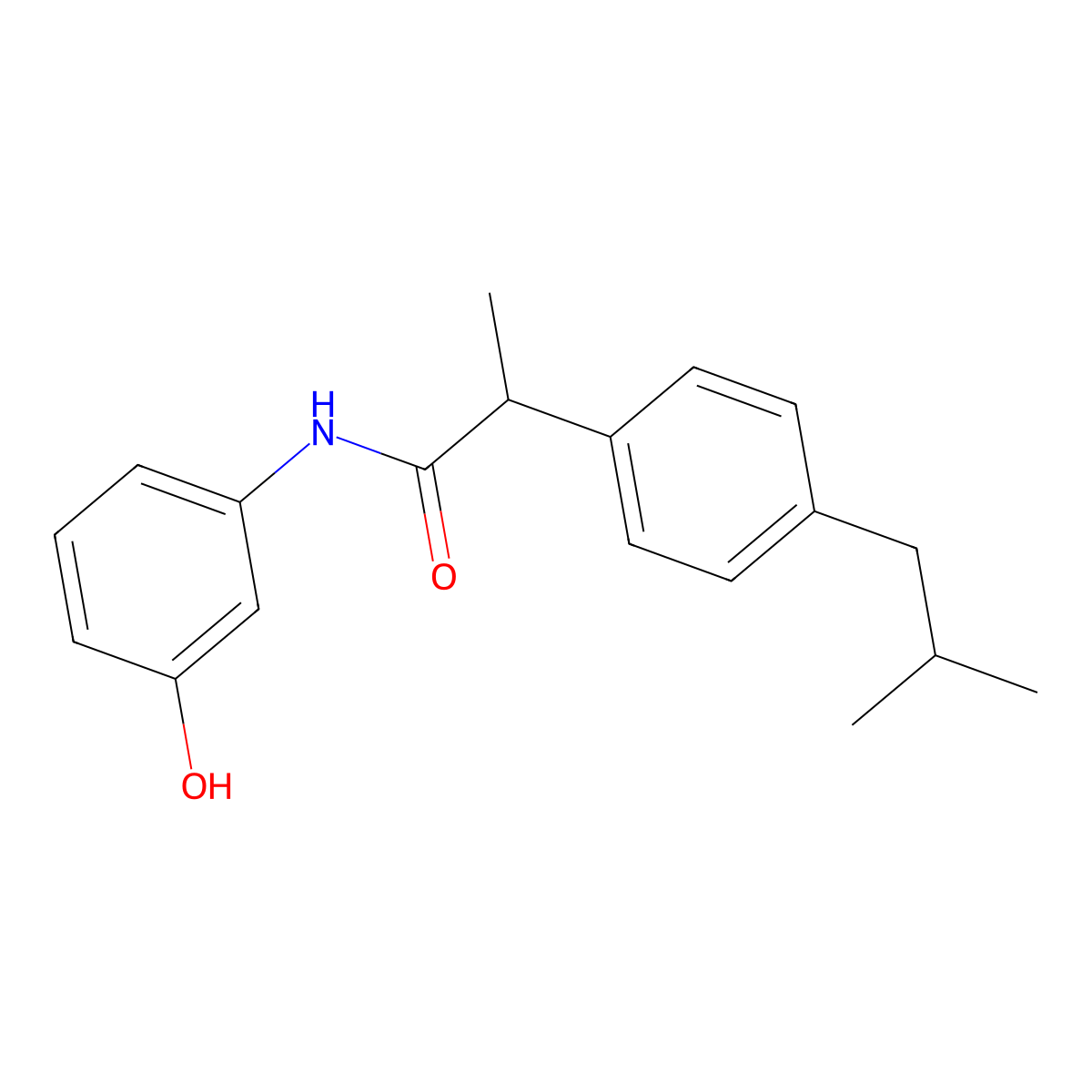 N-(3-hydroxyphenyl)-2-[4-(2-methylpropyl)phenyl]propanamide molecular structure, CAS 300830-01-7