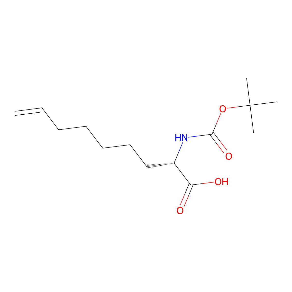 (2S)-N-Boc-amino-non-8-enoic acid molecular structure, CAS 300831-21-4