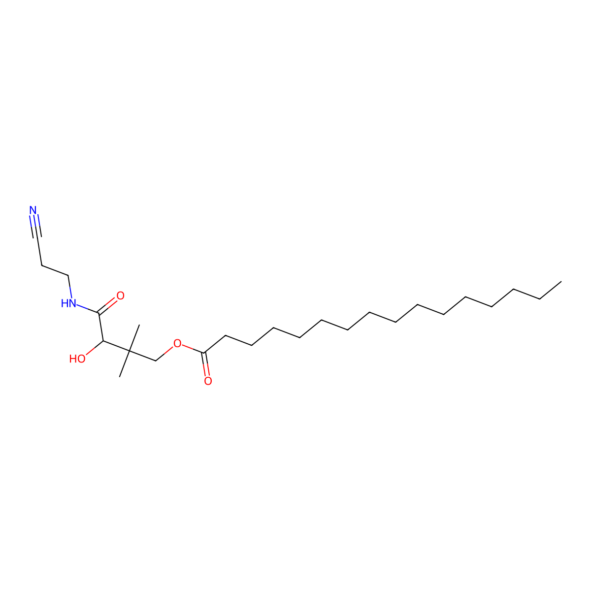 4-((2-Cyanoethyl)amino)-3-hydroxy-2,2-dimethyl-4-oxobutyl palmitate molecular structure, CAS 300834-83-7