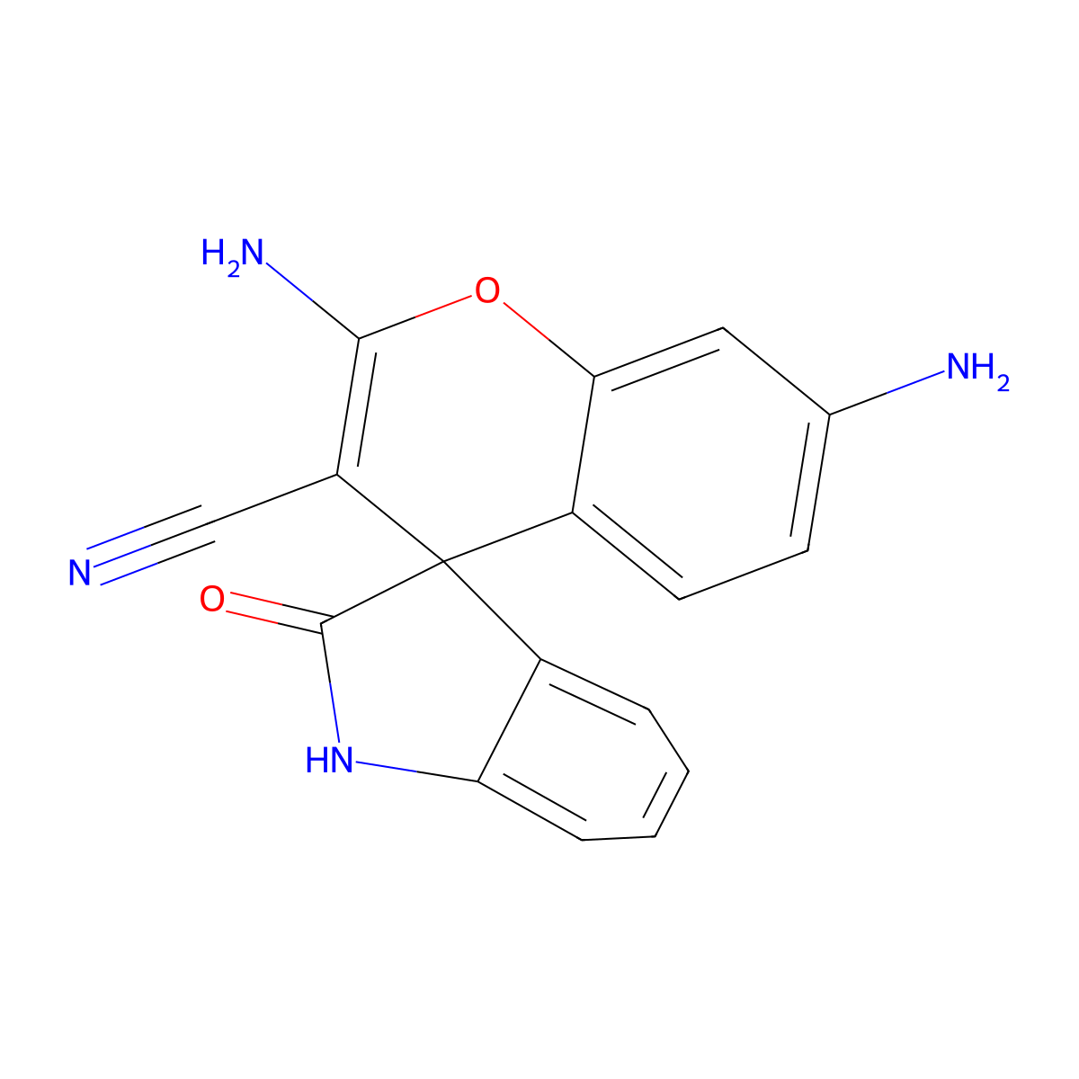 2,7-Diamino-2'-oxospiro[chromene-4,3'-indoline]-3-carbonitrile molecular structure, CAS 300835-11-4