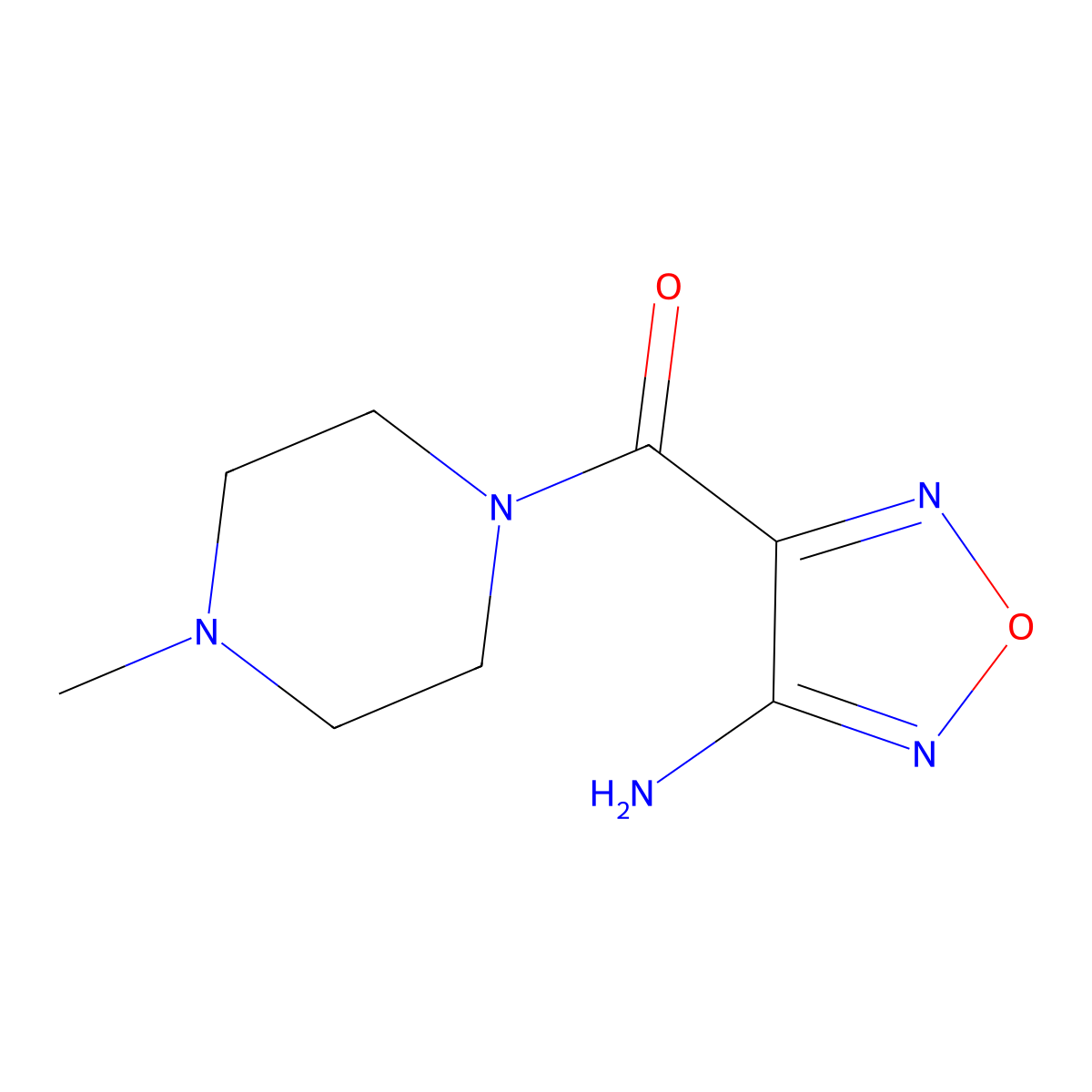 (4-Amino-furazan-3-yl)-(4-methyl-piperazin-1-yl)-methanone molecular structure, CAS 300836-25-3
