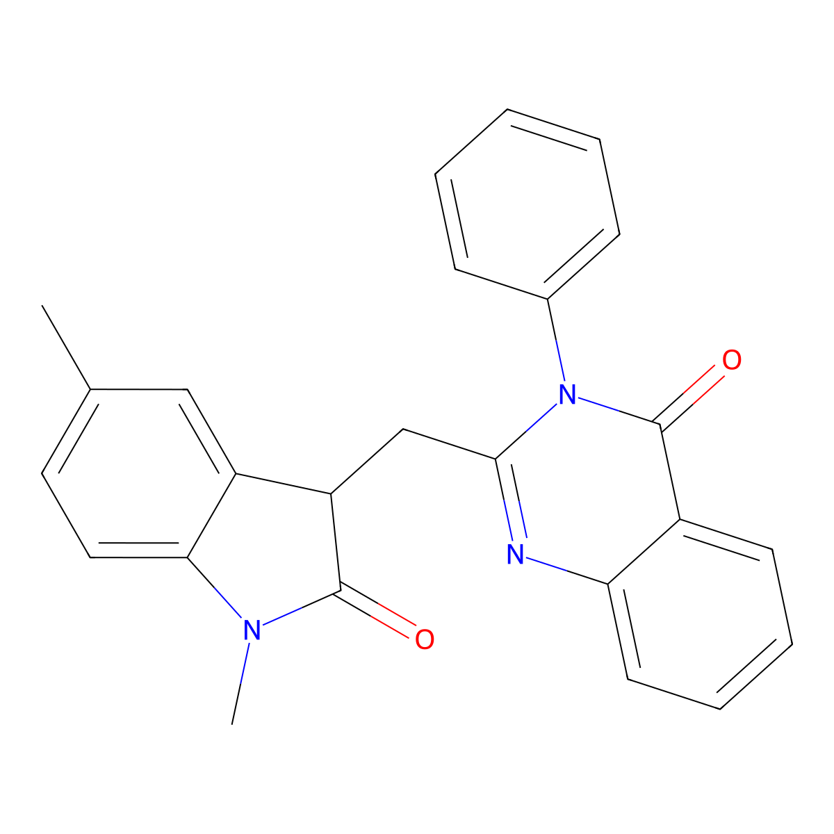 2-[(1,5-dimethyl-2-oxo-3H-indol-3-yl)methyl]-3-phenylquinazolin-4-one molecular structure, CAS 300836-50-4