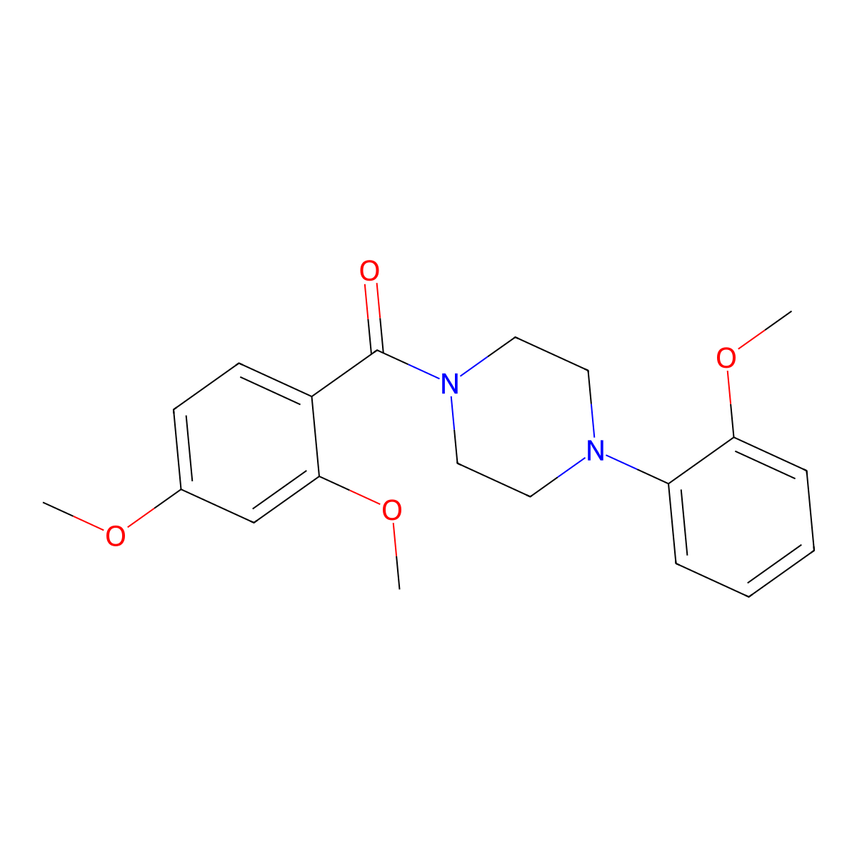 (2,4-Dimethoxyphenyl)[4-(2-methoxyphenyl)piperazin-1-yl]methanone molecular structure, CAS 300836-62-8