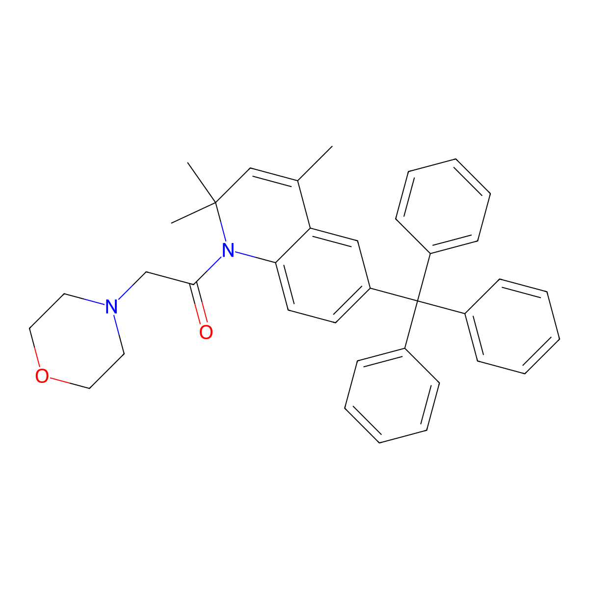 2,2,4-Trimethyl-1-(4-morpholinylacetyl)-6-trityl-1,2-dihydroquinoline molecular structure, CAS 300837-03-0