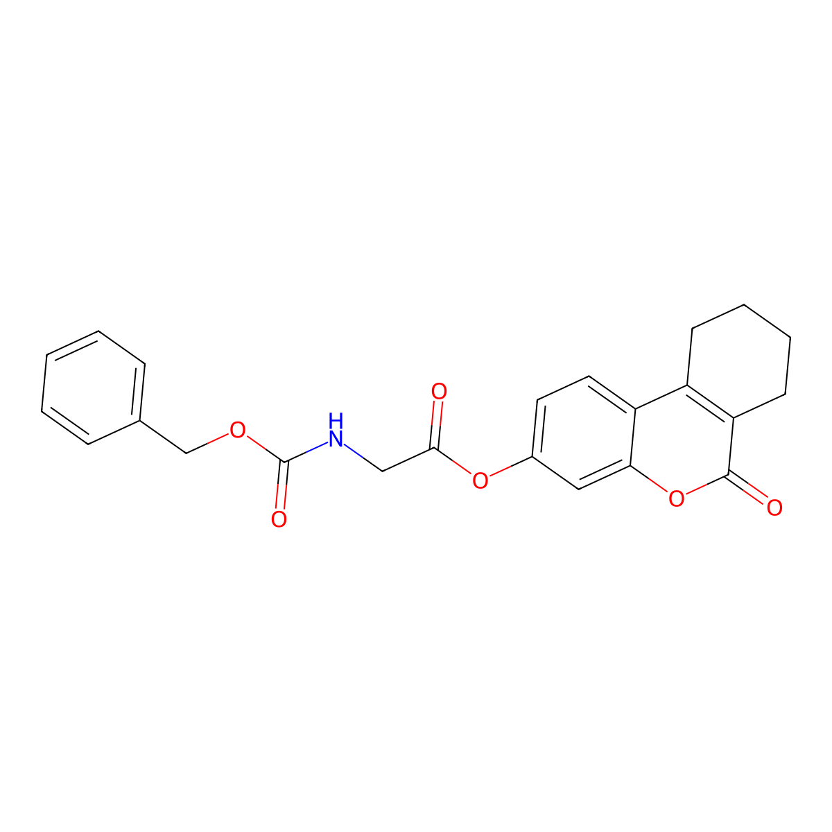 6-Oxo-7,8,9,10-tetrahydro-6H-benzo[C]chromen-3-YL {[(benzyloxy)carbonyl]amino}acetate molecular structure, CAS 300837-20-1