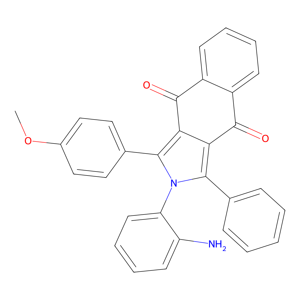 2-(2-Aminophenyl)-3-(4-methoxyphenyl)-1-phenylbenzo[f]isoindole-4,9-dione molecular structure, CAS 300837-41-6