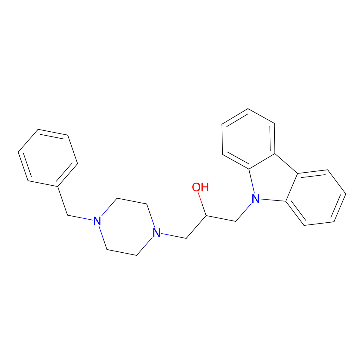 1-(4-Benzyl-piperazin-1-yl)-3-carbazol-9-yl-propan-2-ol molecular structure, CAS 300837-66-5